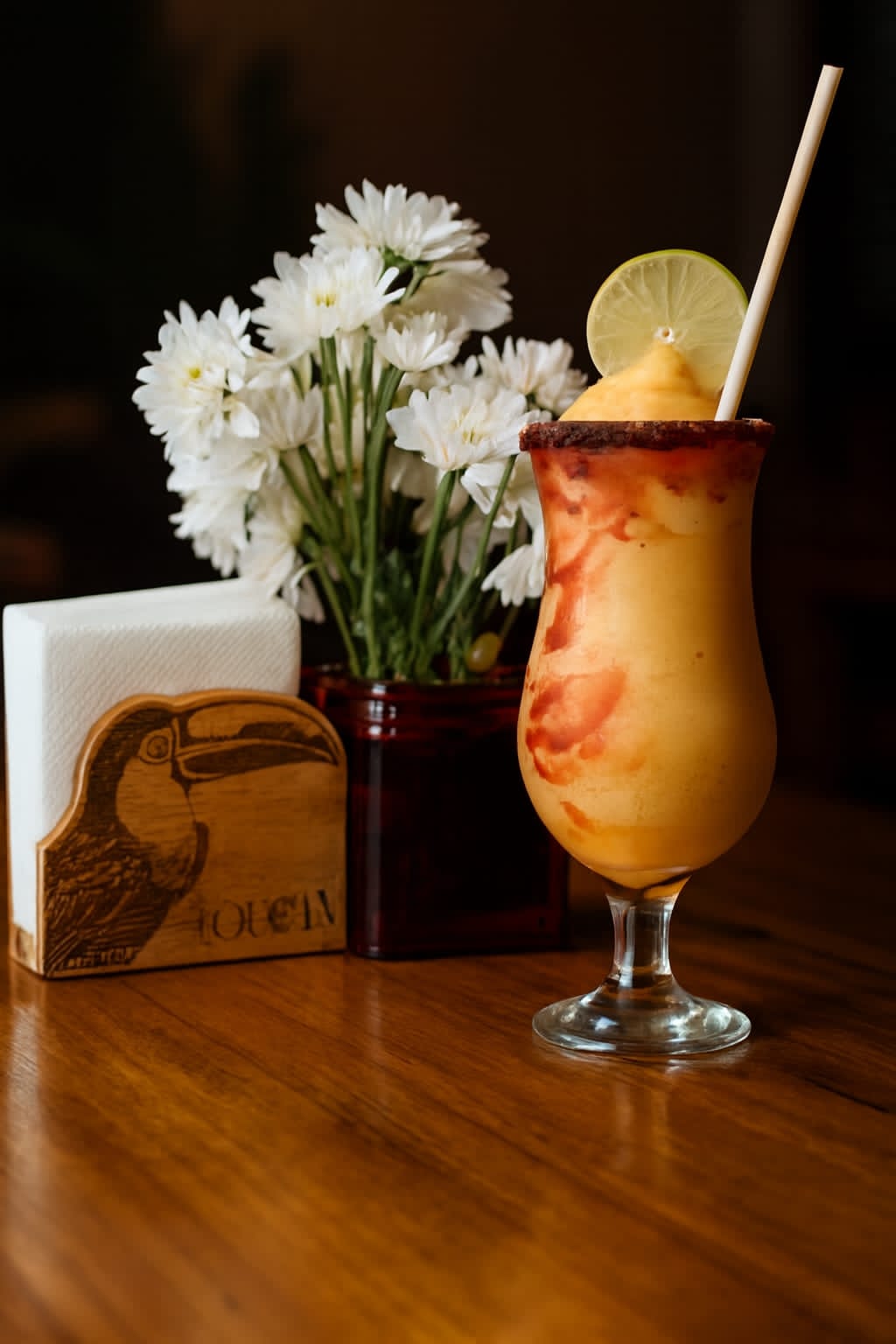 Mango cocktail at the bar